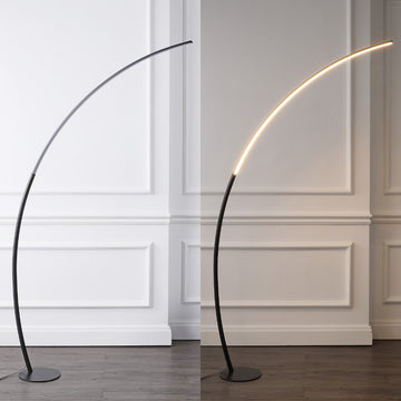 Enzo 68" Contemporary Minimalist Metal Arc Dimmable Integrated LED Floor Lamp - JONATHAN Y